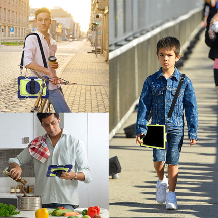 360 Degree Rotation Contrast Color Shockproof Silicone + PC Case with Holder & Hand Grip Strap & Shoulder Strap