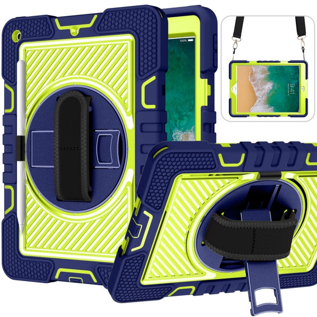360 Degree Rotation Contrast Color Shockproof Silicone + PC Case with Holder & Hand Grip Strap & Shoulder Strap, For iPad 9.7 2018 / 2017, For iPad 10.2 2021 / 2020 / 2019, For iPad 10.9 / Pro 11 2020 / 2021 / 2018                                      ...