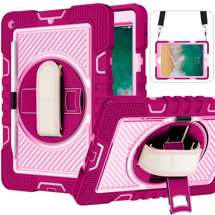 360 Degree Rotation Contrast Color Shockproof Silicone + PC Case with Holder & Hand Grip Strap & Shoulder Strap