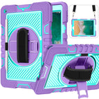 For iPad 9.7 2018 / 2017 / Purple + Mint Green