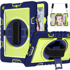 360 Degree Rotation Contrast Color Shockproof Silicone + PC Case with Holder & Hand Grip Strap & Shoulder Strap, For iPad 9.7 2018 / 2017, For iPad 10.2 2021 / 2020 / 2019, For iPad 10.9 / Pro 11 2020 / 2021 / 2018��������������������������������������...