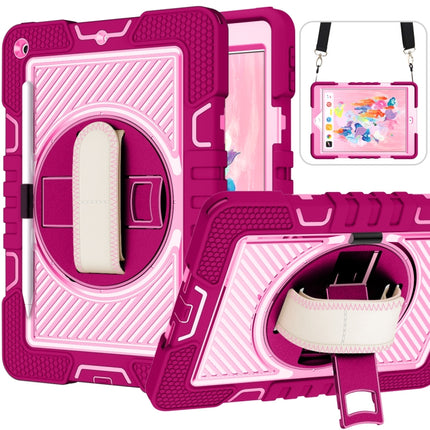 360 Degree Rotation Contrast Color Shockproof Silicone + PC Case with Holder & Hand Grip Strap & Shoulder Strap, For iPad 9.7 2018 / 2017, For iPad 10.2 2021 / 2020 / 2019, For iPad 10.9 / Pro 11 2020 / 2021 / 2018                                      ...