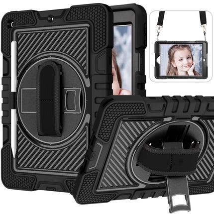 360 Degree Rotation Contrast Color Shockproof Silicone + PC Case with Holder & Hand Grip Strap & Shoulder Strap