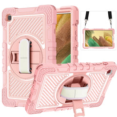 360 Degree Rotation Contrast Color Shockproof Silicone + PC Case with Holder & Hand Grip Strap & Shoulder Strap, For iPad 9.7 2018 / 2017, For iPad 10.2 2021 / 2020 / 2019, For iPad 10.9 / Pro 11 2020 / 2021 / 2018��������������������������������������...