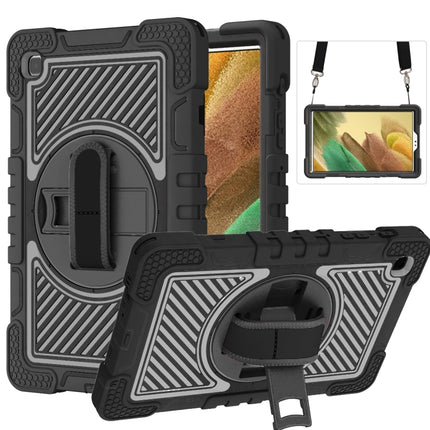360 Degree Rotation Contrast Color Shockproof Silicone + PC Case with Holder & Hand Grip Strap & Shoulder Strap