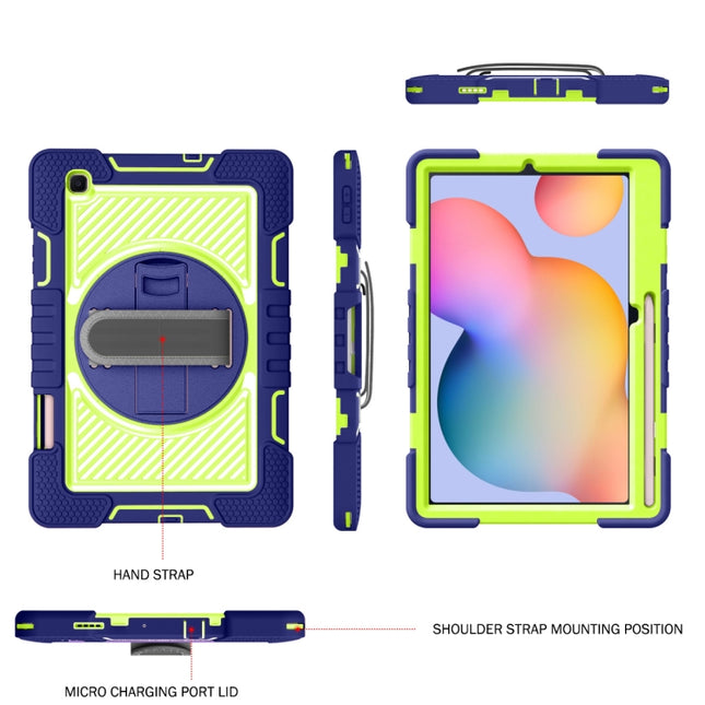 360 Degree Rotation Contrast Color Shockproof Silicone + PC Case with Holder & Hand Grip Strap & Shoulder Strap