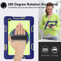 360 Degree Rotation Contrast Color Shockproof Silicone + PC Case with Holder & Hand Grip Strap & Shoulder Strap, For Samsung Galaxy Tab S6 Lite P610/P615, For Samsung Galaxy Tab A 10.1 2019 T515, For Samsung Galaxy Tab A 8.0 2019 T290������������������...