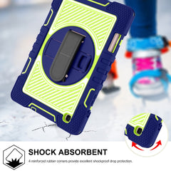 360 Degree Rotation Contrast Color Shockproof Silicone + PC Case with Holder & Hand Grip Strap & Shoulder Strap, For Samsung Galaxy Tab S6 Lite P610/P615, For Samsung Galaxy Tab A 10.1 2019 T515, For Samsung Galaxy Tab A 8.0 2019 T290������������������...