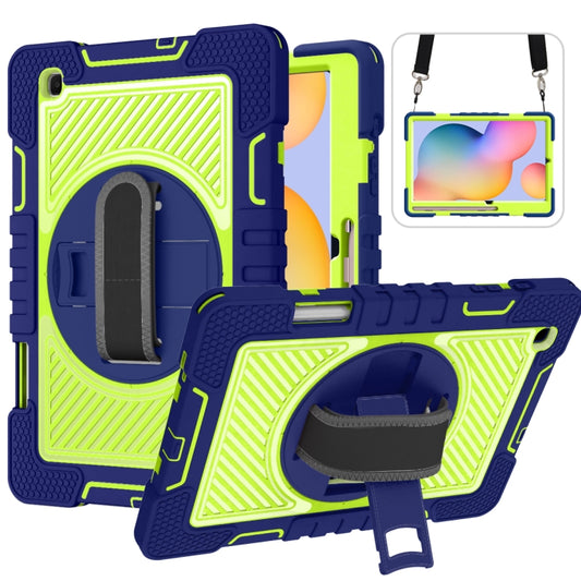 360 Degree Rotation Contrast Color Shockproof Silicone + PC Case with Holder & Hand Grip Strap & Shoulder Strap, For Samsung Galaxy Tab S6 Lite P610/P615, For Samsung Galaxy Tab A 10.1 2019 T515, For Samsung Galaxy Tab A 8.0 2019 T290������������������...