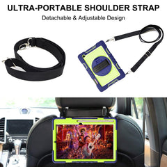 360 Degree Rotation Contrast Color Shockproof Silicone + PC Case with Holder & Hand Grip Strap & Shoulder Strap, For Samsung Galaxy Tab S6 Lite P610/P615, For Samsung Galaxy Tab A 10.1 2019 T515, For Samsung Galaxy Tab A 8.0 2019 T290������������������...