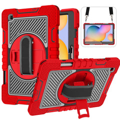 360 Degree Rotation Contrast Color Shockproof Silicone + PC Case with Holder & Hand Grip Strap & Shoulder Strap, For Samsung Galaxy Tab S6 Lite P610/P615, For Samsung Galaxy Tab A 10.1 2019 T515, For Samsung Galaxy Tab A 8.0 2019 T290������������������...