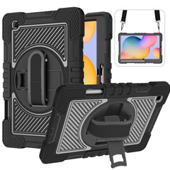 360 Degree Rotation Contrast Color Shockproof Silicone + PC Case with Holder & Hand Grip Strap & Shoulder Strap, For Samsung Galaxy Tab S6 Lite P610/P615, For Samsung Galaxy Tab A 10.1 2019 T515, For Samsung Galaxy Tab A 8.0 2019 T290������������������...