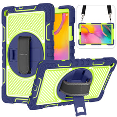 360 Degree Rotation Contrast Color Shockproof Silicone + PC Case with Holder & Hand Grip Strap & Shoulder Strap, For Samsung Galaxy Tab S6 Lite P610/P615, For Samsung Galaxy Tab A 10.1 2019 T515, For Samsung Galaxy Tab A 8.0 2019 T290������������������...