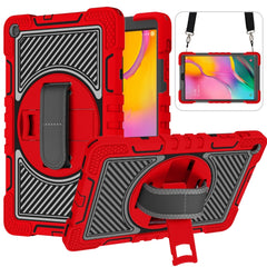 360 Degree Rotation Contrast Color Shockproof Silicone + PC Case with Holder & Hand Grip Strap & Shoulder Strap, For Samsung Galaxy Tab S6 Lite P610/P615, For Samsung Galaxy Tab A 10.1 2019 T515, For Samsung Galaxy Tab A 8.0 2019 T290������������������...