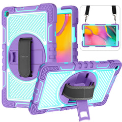 360 Degree Rotation Contrast Color Shockproof Silicone + PC Case with Holder & Hand Grip Strap & Shoulder Strap, For Samsung Galaxy Tab S6 Lite P610/P615, For Samsung Galaxy Tab A 10.1 2019 T515, For Samsung Galaxy Tab A 8.0 2019 T290������������������...
