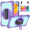 360 Degree Rotation Contrast Color Shockproof Silicone + PC Case with Holder & Hand Grip Strap & Shoulder Strap, For Samsung Galaxy Tab A 10.1 2019 T515, For Samsung Galaxy Tab A 8.0 2019 T290, For Samsung Galaxy Tab A 8.4 2020 T307