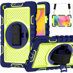 360 Degree Rotation Contrast Color Shockproof Silicone + PC Case with Holder & Hand Grip Strap & Shoulder Strap, For Samsung Galaxy Tab S6 Lite P610/P615, For Samsung Galaxy Tab A 10.1 2019 T515, For Samsung Galaxy Tab A 8.0 2019 T290������������������...