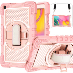 360 Degree Rotation Contrast Color Shockproof Silicone + PC Case with Holder & Hand Grip Strap & Shoulder Strap, For Samsung Galaxy Tab S6 Lite P610/P615, For Samsung Galaxy Tab A 10.1 2019 T515, For Samsung Galaxy Tab A 8.0 2019 T290������������������...