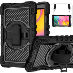 360 Degree Rotation Contrast Color Shockproof Silicone + PC Case with Holder & Hand Grip Strap & Shoulder Strap, For Samsung Galaxy Tab S6 Lite P610/P615, For Samsung Galaxy Tab A 10.1 2019 T515, For Samsung Galaxy Tab A 8.0 2019 T290������������������...