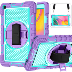 360 Degree Rotation Contrast Color Shockproof Silicone + PC Case with Holder & Hand Grip Strap & Shoulder Strap, For Samsung Galaxy Tab S6 Lite P610/P615, For Samsung Galaxy Tab A 10.1 2019 T515, For Samsung Galaxy Tab A 8.0 2019 T290������������������...