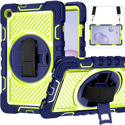 360 Degree Rotation Contrast Color Shockproof Silicone + PC Case with Holder & Hand Grip Strap & Shoulder Strap, For Samsung Galaxy Tab S6 Lite P610/P615, For Samsung Galaxy Tab A 10.1 2019 T515, For Samsung Galaxy Tab A 8.0 2019 T290                  ...