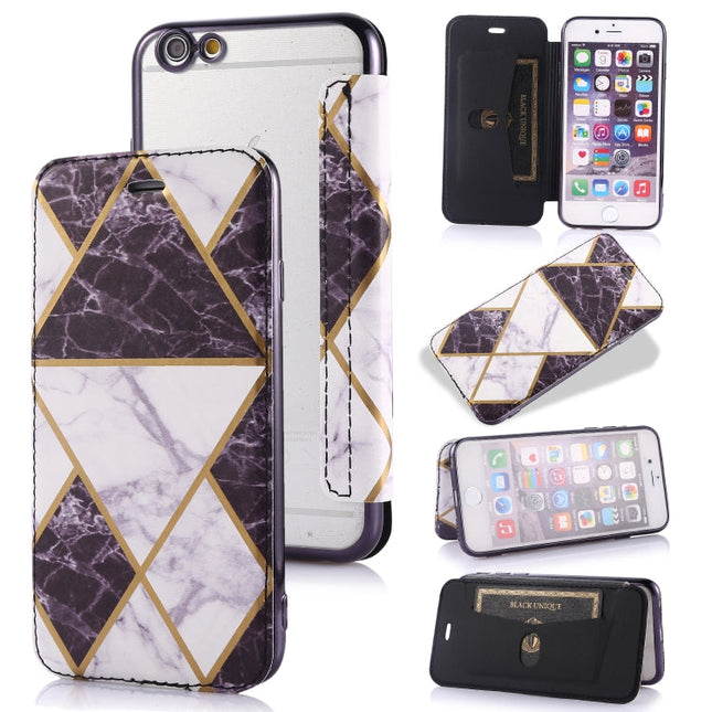 Bronzing Plating PU + TPU Horizontal Flip Leather Case with Holder & Card Slot, For iPhone 6 & 6s