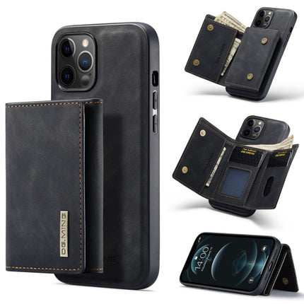 DG.MING M1 Series 3-Fold Multi Card Wallet + Magnetic Back Cover Shockproof Case with Holder Function