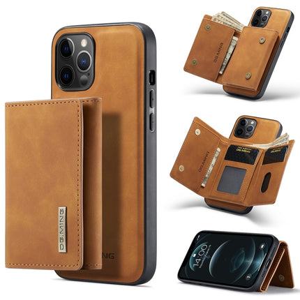 DG.MING M1 Series 3-Fold Multi Card Wallet + Magnetic Back Cover Shockproof Case with Holder Function
