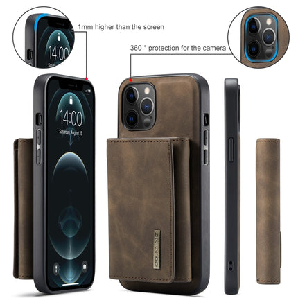 DG.MING M1 Series 3-Fold Multi Card Wallet + Magnetic Back Cover Shockproof Case with Holder Function