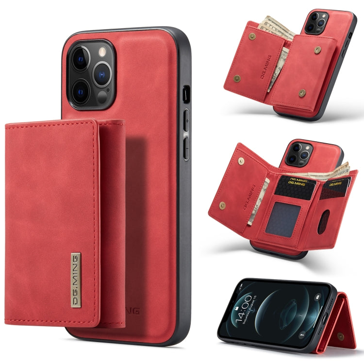 DG.MING M1 Series 3-Fold Multi Card Wallet + Magnetic Back Cover Shockproof Case with Holder Function, For iPhone 12 mini, For iPhone 12 / 12 Pro, For iPhone 12 Pro Max