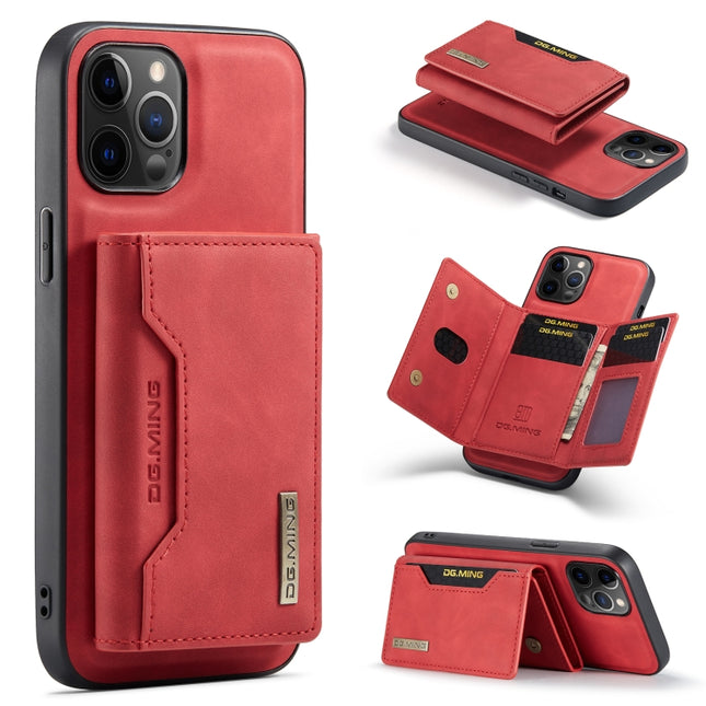 DG.MING M2 Series 3-Fold Multi Card Bag + Magnetic Back Cover Shockproof Case with Wallet & Holder Function