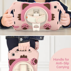 Cute Cat King Kids Shockproof EVA Protective Case with Holder & Shoulder Strap & Handle, For Samsung Galaxy Tab A7 10.4 2020 SM-T500