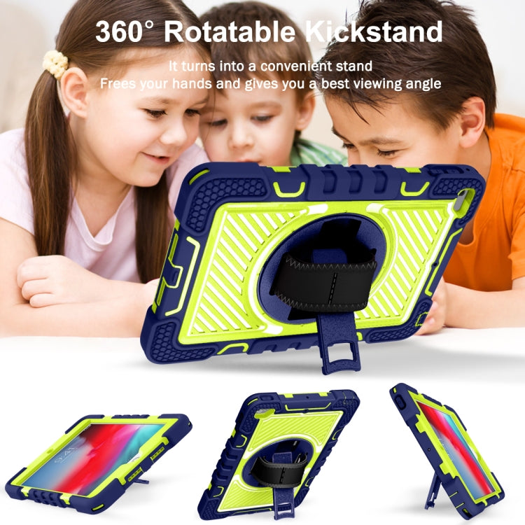 360 Degree Rotation Contrast Color Shockproof Silicone + PC Case with Holder & Hand Grip Strap & Shoulder Strap, For iPad mini (2019) / 4, For Samsung Galaxy Tab A7 10.4 (2020) T500/T505