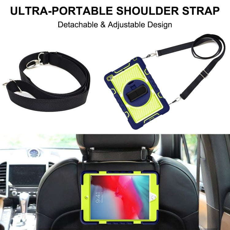 360 Degree Rotation Contrast Color Shockproof Silicone + PC Case with Holder & Hand Grip Strap & Shoulder Strap, For iPad mini (2019) / 4, For Samsung Galaxy Tab A7 10.4 (2020) T500/T505