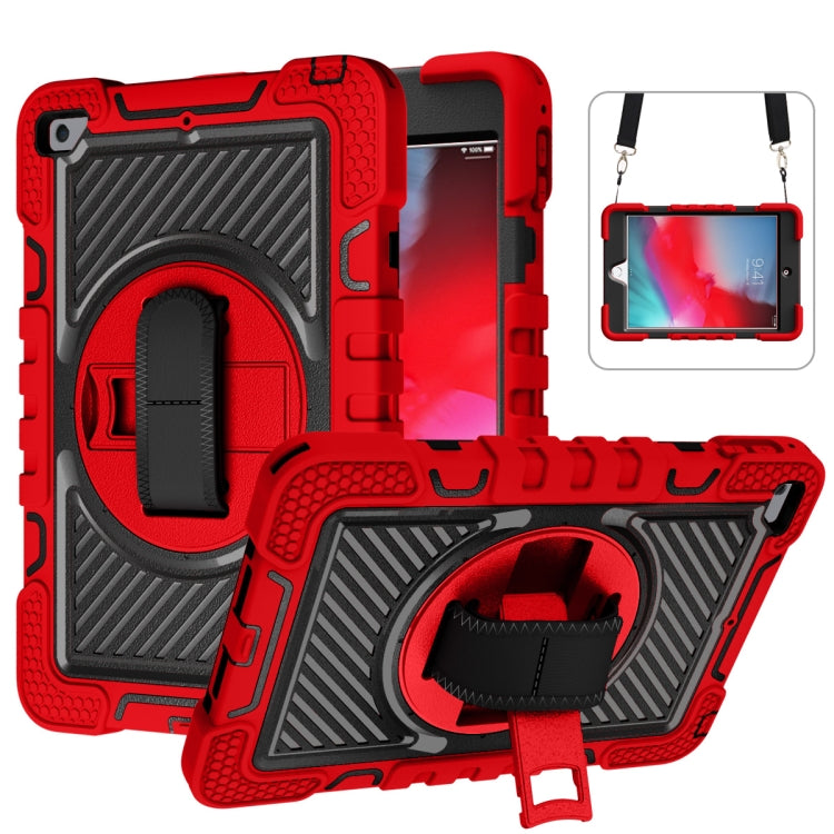 360 Degree Rotation Contrast Color Shockproof Silicone + PC Case with Holder & Hand Grip Strap & Shoulder Strap, For iPad mini (2019) / 4, For Samsung Galaxy Tab A7 10.4 (2020) T500/T505