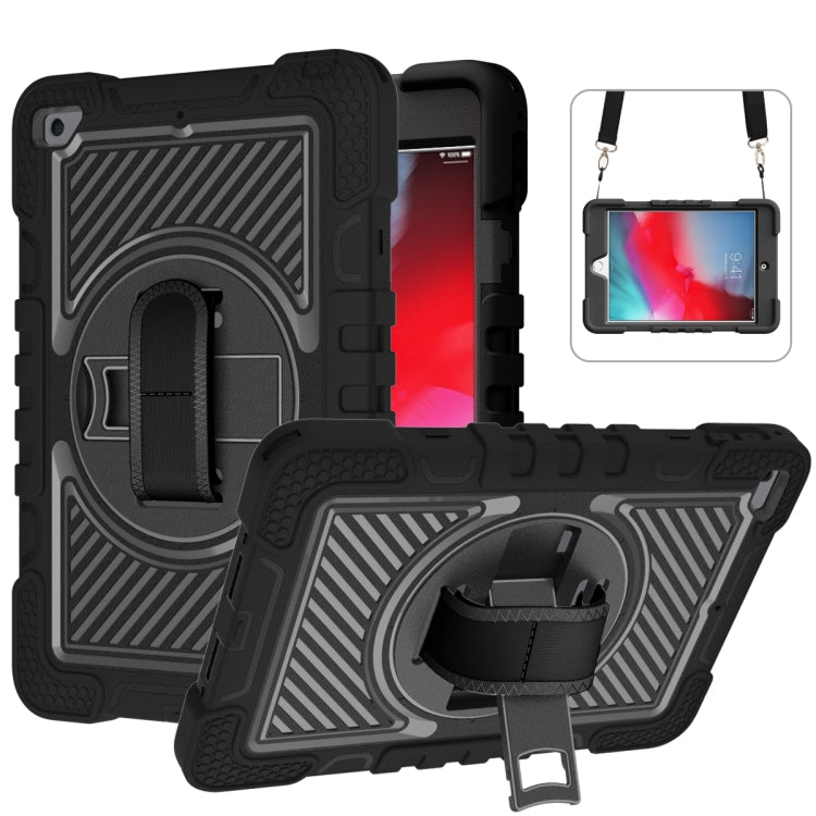 360 Degree Rotation Contrast Color Shockproof Silicone + PC Case with Holder & Hand Grip Strap & Shoulder Strap, For iPad mini (2019) / 4, For Samsung Galaxy Tab A7 10.4 (2020) T500/T505