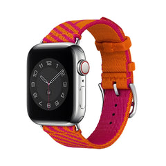 Two-color Nylon Braid Replacement Wrist Strap Watchband, For Apple Watch Series 7  41mm / & 6 & SE & 5 & 4 40mm, For Apple Watch Series  7  45mm / & 6 & SE & 5 & 4 44mm