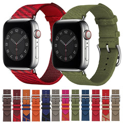 Two-color Nylon Braid Replacement Wrist Strap Watchband, For Apple Watch Series 7  41mm / & 6 & SE & 5 & 4 40mm, For Apple Watch Series  7  45mm / & 6 & SE & 5 & 4 44mm