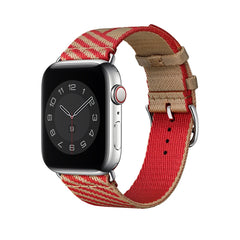 Two-color Nylon Braid Replacement Wrist Strap Watchband, For Apple Watch Series 7  41mm / & 6 & SE & 5 & 4 40mm, For Apple Watch Series  7  45mm / & 6 & SE & 5 & 4 44mm