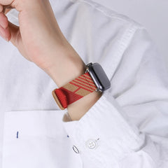 Two-color Nylon Braid Replacement Wrist Strap Watchband, For Apple Watch Series  7  45mm / & 6 & SE & 5 & 4 44mm