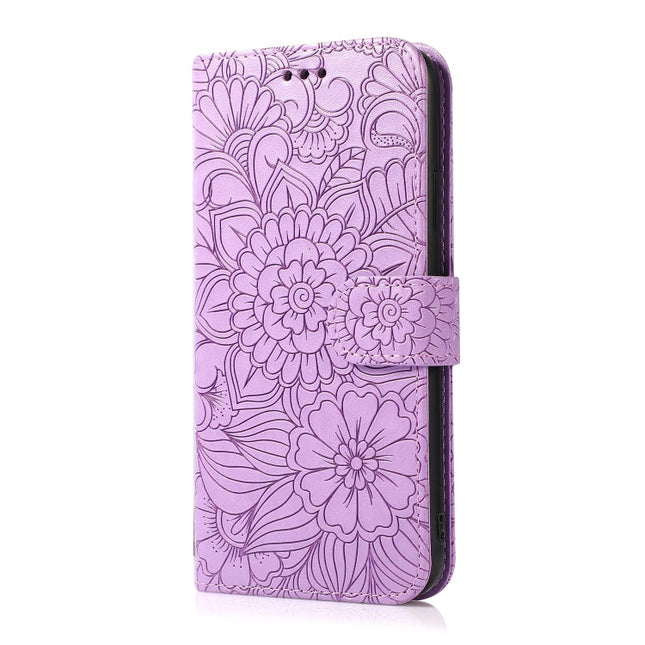 Skin Feel Embossed Sunflower Horizontal Flip Leather Case with Holder & Card Slots & Wallet & Lanyard, For iPhone 12, For iPhone 12 Mini, For iPhone 12 Pro, For iPhone 12 Pro Max