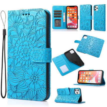 Skin Feel Embossed Sunflower Horizontal Flip Leather Case with Holder & Card Slots & Wallet & Lanyard, For iPhone 12, For iPhone 12 Mini, For iPhone 12 Pro, For iPhone 12 Pro Max