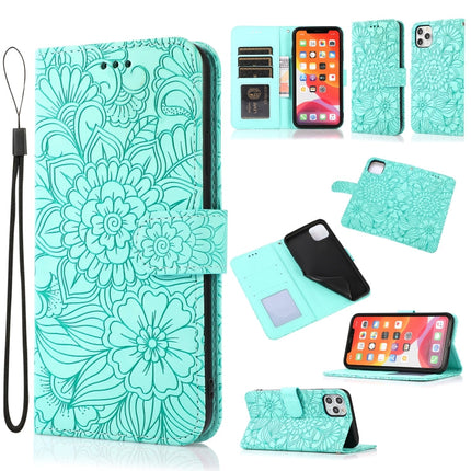 Skin Feel Embossed Sunflower Horizontal Flip Leather Case with Holder & Card Slots & Wallet & Lanyard, For iPhone 11 Pro Max, For iPhone 11 Pro, For iPhone 11, For iPhone XR