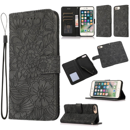 Skin Feel Embossed Sunflower Horizontal Flip Leather Case with Holder & Card Slots & Wallet & Lanyard, For iPhone X / XS, For iPhone XS Max, For iPhone 6 / 6s, For iPhone 6 Plus / 6s Plus