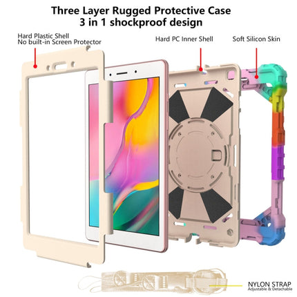 Contrast Color Robot Shockproof Silicon + PC Protective Case with Holder & Shoulder Strap, For Samsung Galaxy Tab A 8.0 (2019)T290/T295