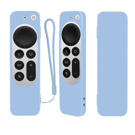 Silicone Protective Case Cover with Rope For Apple TV 4K 4th Siri Remote Controller