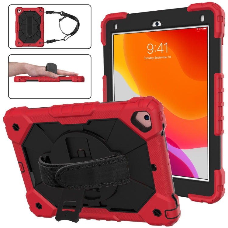 Contrast Color Robot Shockproof Silicon + PC Protective Case with Holder & Shoulder Strap, For iPad 9.7 (2018) & (2017) / Air 2 / Air