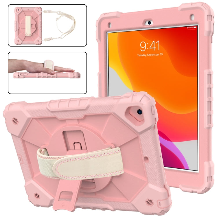 Contrast Color Robot Shockproof Silicon + PC Protective Case with Holder & Shoulder Strap, For iPad 9.7 (2018) & (2017) / Air 2 / Air