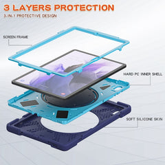 Silicone + PC Protective Case with Holder & Shoulder Strap, For Samsung Galaxy Tab S7 FE T730