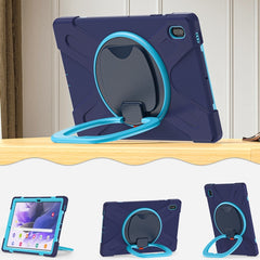 Silicone + PC Protective Case with Holder & Shoulder Strap, For Samsung Galaxy Tab S7 FE T730